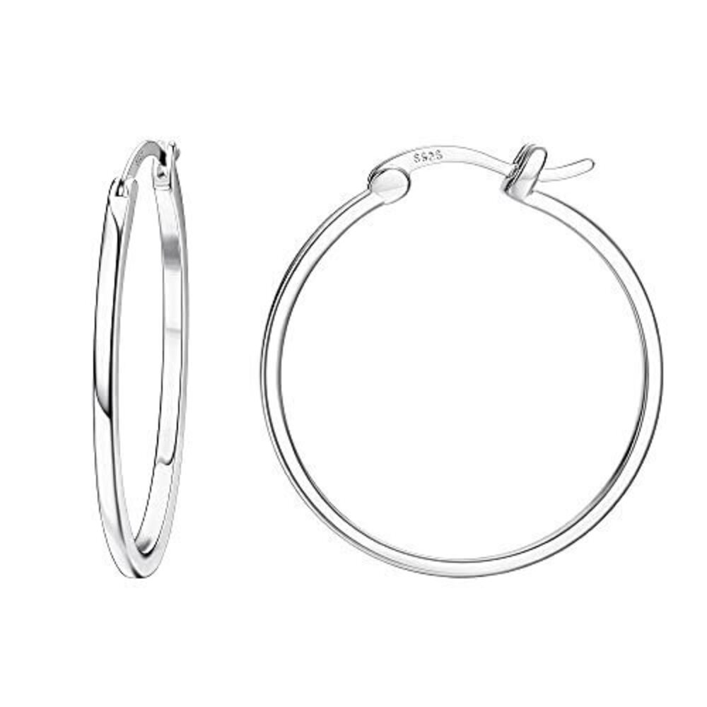 1835 18K Gold Plated Hoop Earrings - 925 Sterling Silver Hoop Earrings